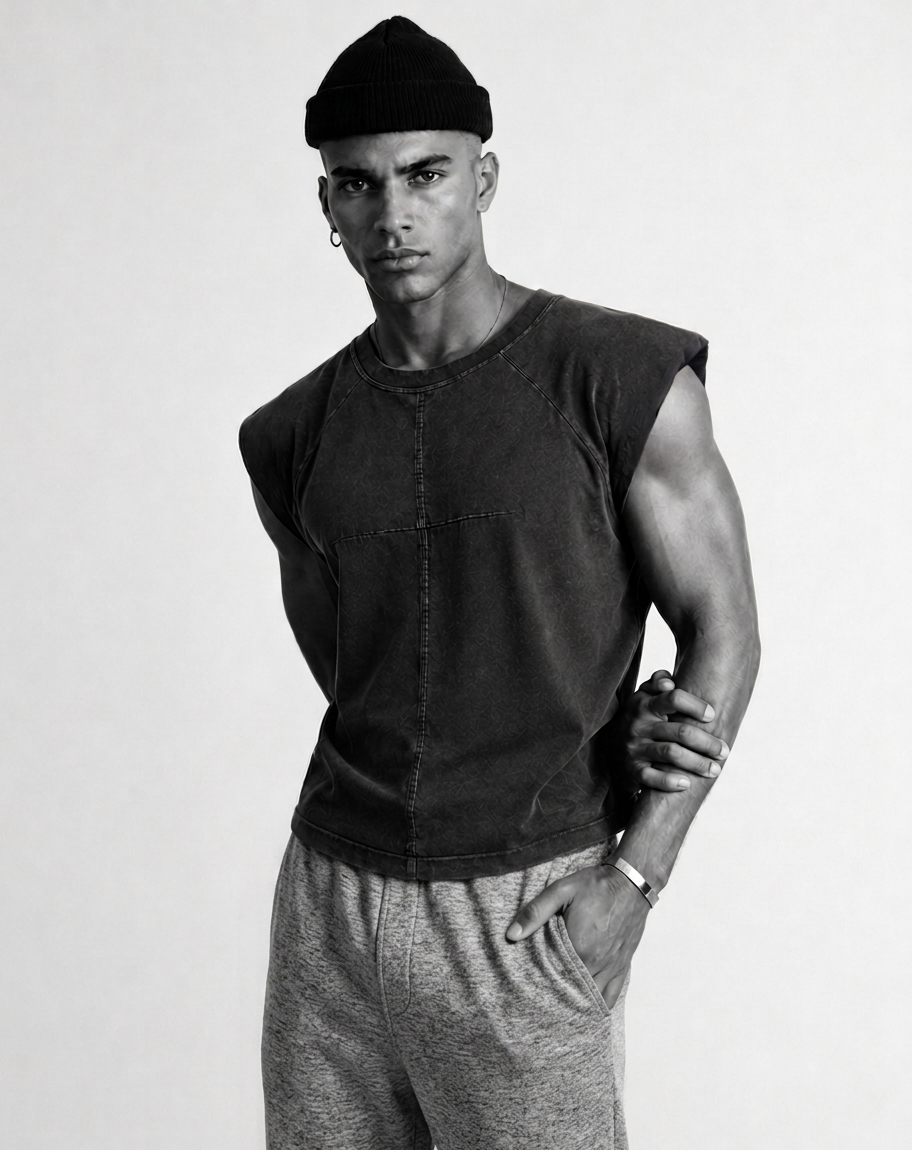 FRANKIE MUSCLE TEE - BLACK