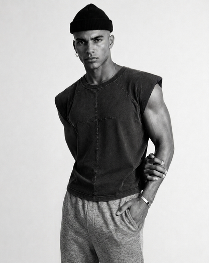 FRANKIE MUSCLE TEE - BLACK