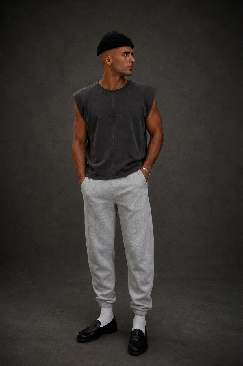 FRANKIE MUSCLE TEE - BLACK